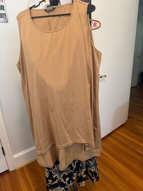BloomChic Sleeveless Layered Tank Top - Camel